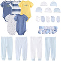 Newborn Layette Gift Set Bodysuits Pants for Baby Girl and Boy 24 Piece 100% Cotton Essentials and Accessories