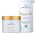 Organic Baby Powder & Diaper Rash Cream– USDA Organic Talc-Free Powder & Zinc Oxide Diaper Cream to Help Soothe, Moisturize & Protect Delicate Skin