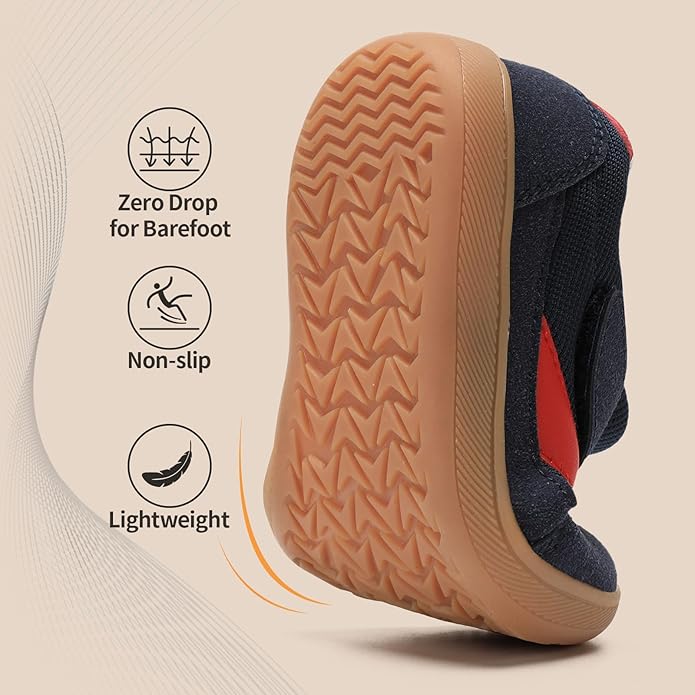 Toddler Wide Toe Box Shoes Zero Drop Minimalist Sneakers for Toddler/Little Kid Barefoot Slip on Tennis Shoes for Kids Boys Girls
