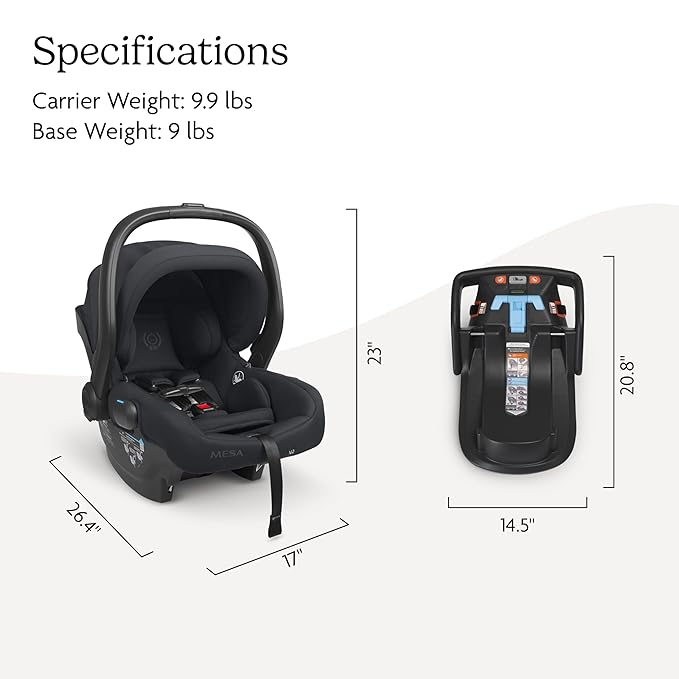 UPPAbaby Mesa V2 Infant Car Seat/Easy Installation/Innovative SmartSecure Technology/Base + Robust Infant Insert Included/Direct Stroller Attachment/Jake (Charcoal)