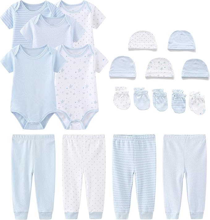 Chamie Newborn Baby Cute Design Bodysuit Short Sleeve One-Piece Baby Clothes for Boys and Girls
