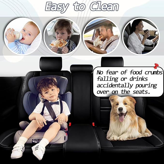 Car Seat Covers for Chevy Silverado 2007-2025 | 5-Seats Seat Covers, Waterproof Seat Protectors, Automotive Seat Covers (Full Set with Pillow,Black)