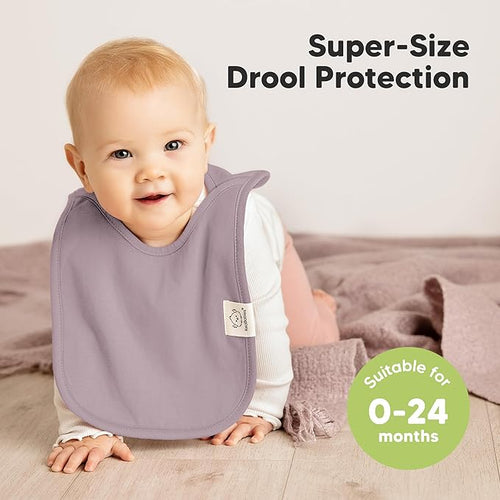8-Pack Baby Bibs for Boys, Girls - Pullover Bibs for Drooling Teething Baby Girl & Boy Toddler, Newborn, Soft & Absorbent, Cute Colors, Large Torso Coverage Keep Infant Clean & Dry (Embrace)