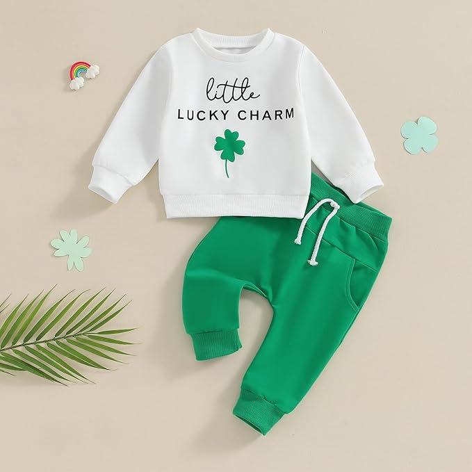 Fernvia Toddler Baby Girl Clothes 3 6 9 12 18 24 Months Fall Outfits Solid Long Sleeve Sweatshirt Tops + Pants Set