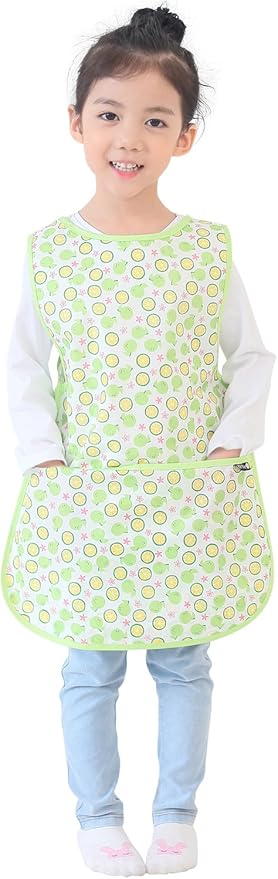 Kids Painting Apron – Waterproof Art Smock for Toddlers & Preschoolers, Messy Play, Baking, Crafts, Cooking, Mealtime