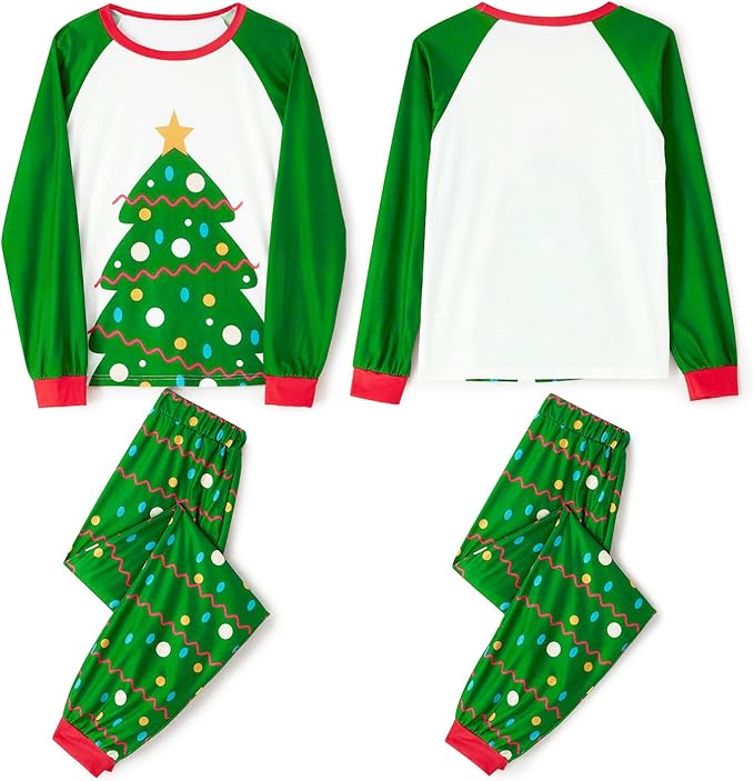 Awoscut Christmas Family Matching Pajamas Christmas Pjs Holiday Nightwear Sleepwear Sets Long Sleeve Pjs