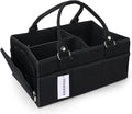 Baby Diaper Caddy Organizer for Girl Boy Large Nursery Storage Bin Basket Portable Holder Tote Bag for Changing Table and Car Baby Shower Gifts Newborn Essentials Must Haves Items black