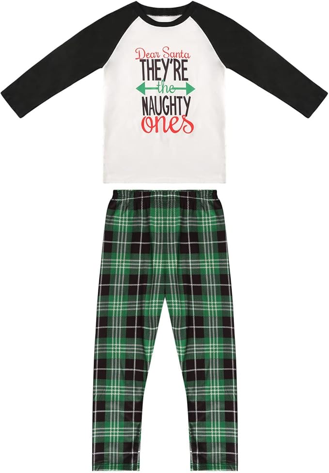 Awoscut Christmas Family Matching Pajamas Christmas Pjs Holiday Nightwear Sleepwear Sets Long Sleeve Pjs