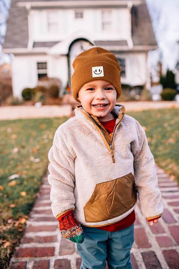 FURTALK Baby Beanie Cute Toddler Winter Hat Knit Boys Girls Warm 2 Pack Kids Embroidered Beanies Cap for 0-8 Years
