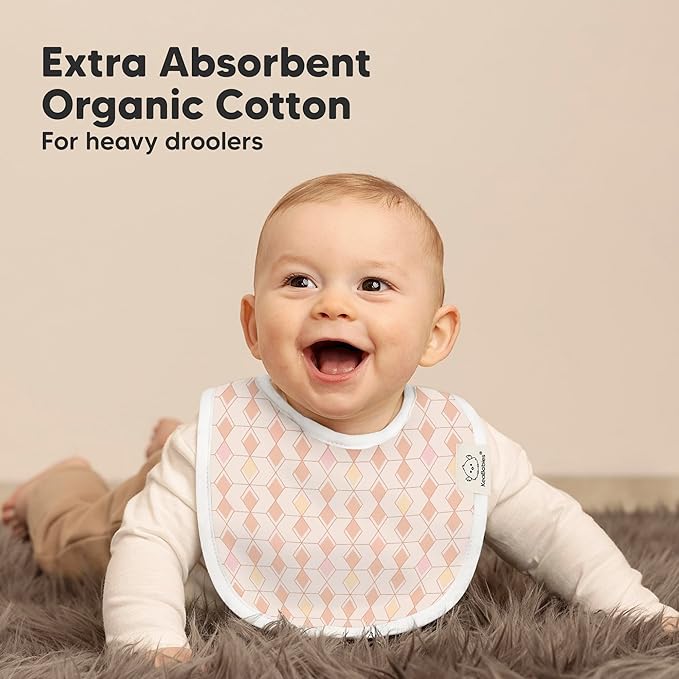 8-Pack Organic Baby Bibs for Boys, Girls - Soft Cotton Drooling and Teething Bibs for Baby Girl & Boy, Extra Absorbent, Easy To Clean & Put On for Toddler, Newborn, Infant 0-24 Months (Prism)