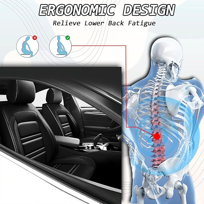Seat Covers for Dodge ram 1500 2004-2011 | 5-Seats Leather Seat Covers, Easy to Install Automotive Seat Covers Full Set (Full Set, Black)
