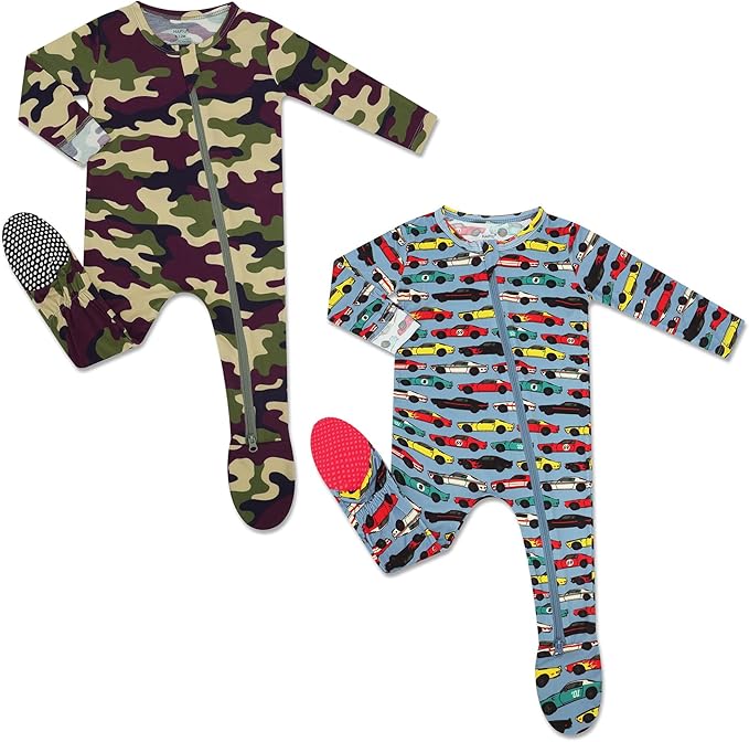 HAPIU Rayon from Bamboo Baby Footed Pajamas, 2 Way Zipper YKK, Footie for Baby Boy Girls, Newborn-24 Months