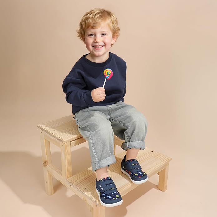 Toddler Wide Toe Box Barefoot Shoes Boys Girls Zero Drop,Baby First Walking Shoes Glitter Little Kids Sneakers Non-Slip Preschool Running Tennis Canvas Casual Preschool Outdoor Activities