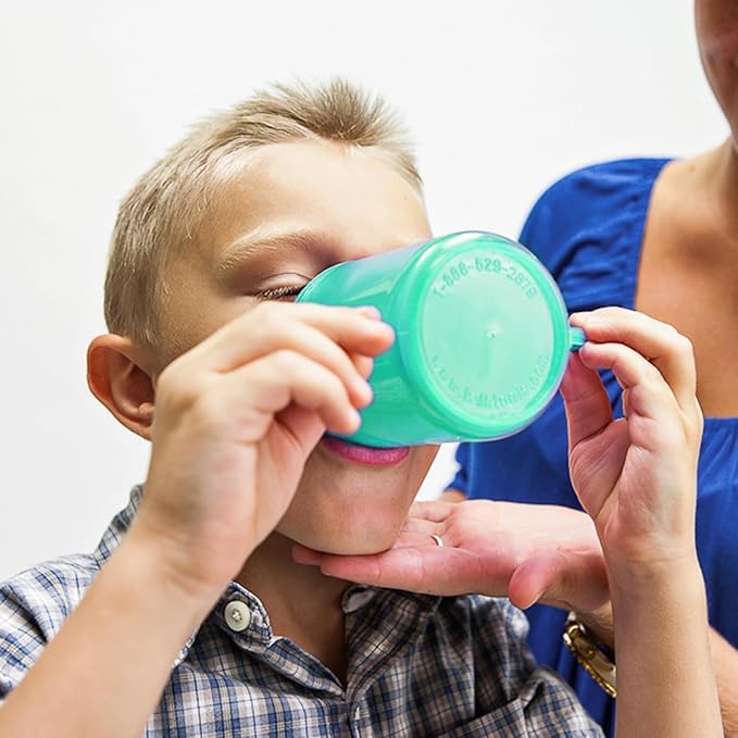 TalkTools Recessed Lid Cup with Handles - Leak Proof | Promotes Oral Motor Skills, Lip Closure, and Self Feeding | Alternative to Sippy Bottle | Food Grade Materials | Dishwasher Safe (Green)