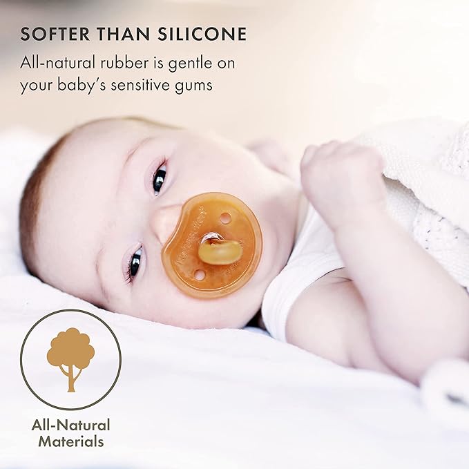 Natursutten Pacifiers 0-6 Months - 2-Pack Butterfly Shield Orthodontic Nipple Natural Rubber Safe & Soft BPA-Free Pacifier for Breastfeeding Babies - Newborn Pacifiers Made in Italy