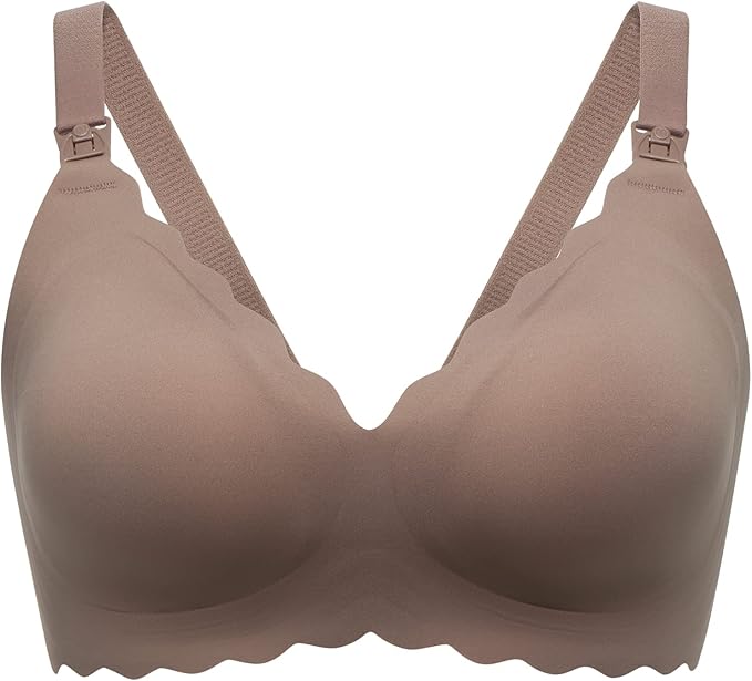Momcozy Nursing Bras for Breastfeeding, Seamless Pregnancy Maternity Bra Wireless Classic Jelly Strip Support Nursing Bra