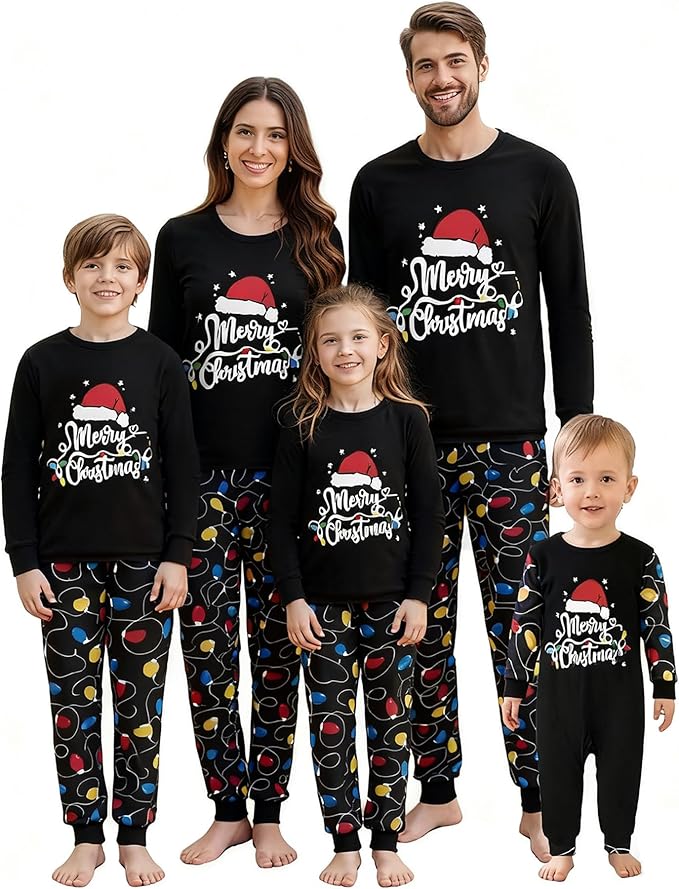 Awoscut Family Christmas Pajamas Matching Pajamas for Family, Xmas PJs Sets Holiday Sleepwear