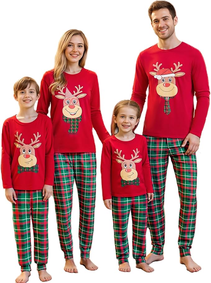 Awoscut Family Christmas Pajamas Matching Pajamas for Family, Xmas PJs Sets Holiday Sleepwear