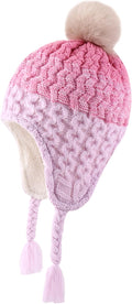 LANGZHEN Toddler Kids Infant Winter Hat,Earflap Knit Warm Cap Fleece Lined Beanie for Baby Boys Girls