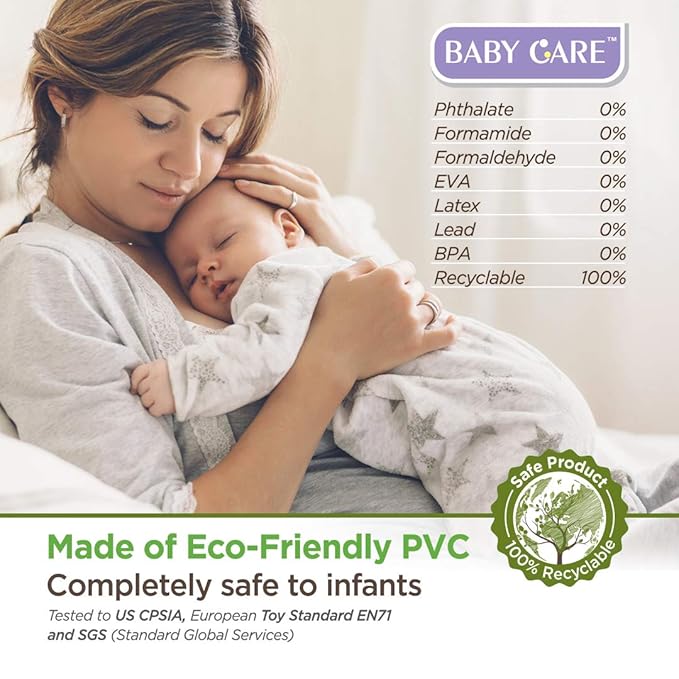 Baby Care Play Mat (Large, Playful - Country Town (Blue)) 82'' x 55'' Original One-Piece Reversible Rollable Waterproof Play Mat for Infants, Babies, Toddler, and Kids