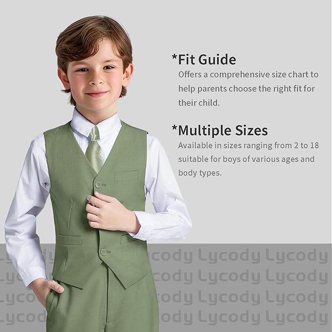 Boys Vest Set Formal Dress Suits Wedding Outfit Dresswear