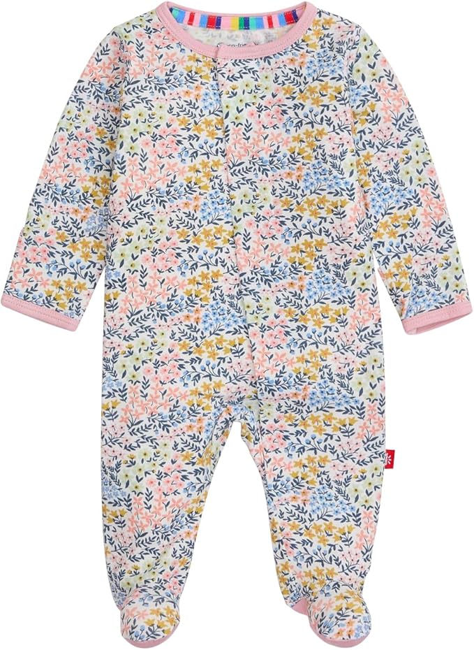 Magnetic Me Girls Modal Magnetic Baby Footie Pajamas | Silky Soft Modal Fabric | Baby Sleepers Available Sizes PRE - 24M