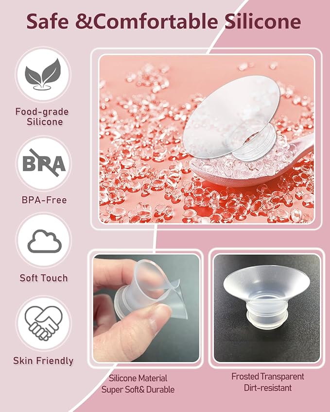Flange Insert 4PCS 18mm Compatible with Momcozy M9/M6/M5/S12 Pro/V1 Pro/V2 pro, Spectra/Medela/Elvie/NCVI/TSRETE/eufy/Lansinoh/Paruu/MomMed Breast Pump 24mm Shields/Flanges (4pcs-18mm)
