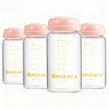 Breast Milk Storage Bottles 240ml 8oz BPA-Free Leak-Proof Baby Bottle for Breastmilk Storage Wide Neck Bottles with Screw Ring Sealing Disk Breastfeeding (Pink, 240ml-4Packs)