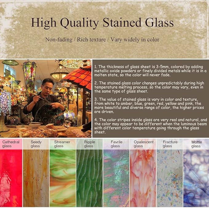 Bieye W10034 Peacock Feather Tiffany Style Stained Glass Window Panel Hangings with Chain, 36 inches Wide Half Round Shape