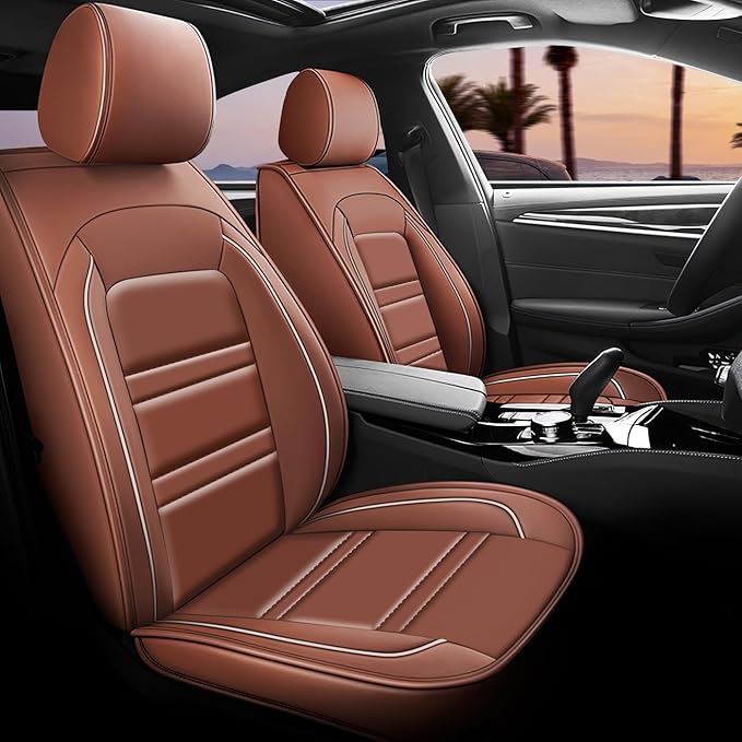 Seat Covers for Cadillac xt5 2017-2025 | 5-Seats Leather Seat Covers, Easy to Install Automotive Seat Covers Full Set (Full Set, Coffee)