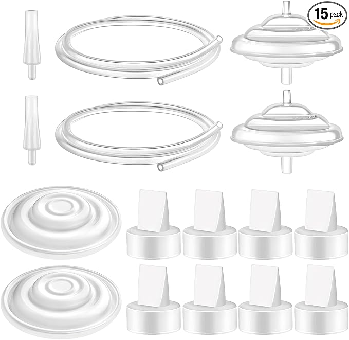 Maymom Pump Parts and Tubing Adapter Compatible with Spectra S1 S2 9 Plus Synergy Gold Breastpump Replace Backflow Protector Membrane Duckbill Valve Tube Not Original Spectra Replacement Pump Parts.