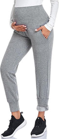 AMPOSH Women's Maternity Pants Stretchy Lounge Workout Pants Casual Loose Comfy Pregnancy Joggers with Pockets