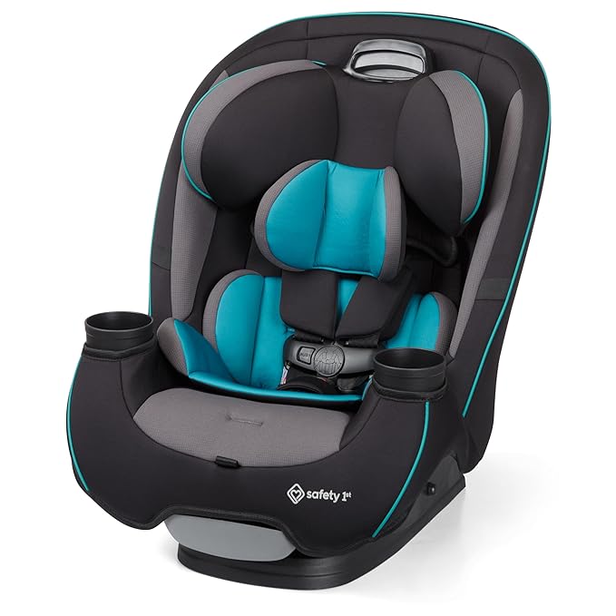 Safety 1st Grow and Go All-in-One Slim Convertible Car Seat, Rear Facing, 5-40 lbs, Forward Facing (30–65 lbs), High Back Booster Seat 40-100 pounds, Green Gables