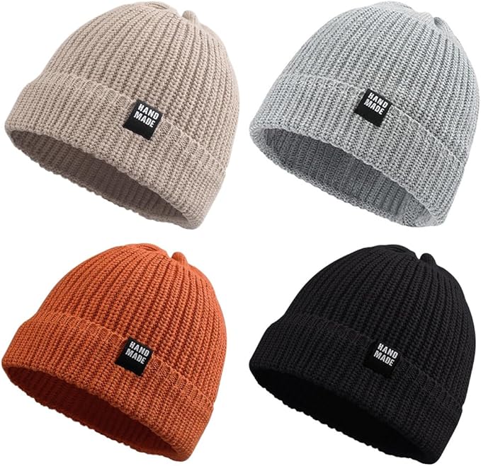JANGANNSA Simple Knitted Baby Beanie Hip-Hop Boys Winter Hat Toddler Kids Bonnet for Girls 0-5Y