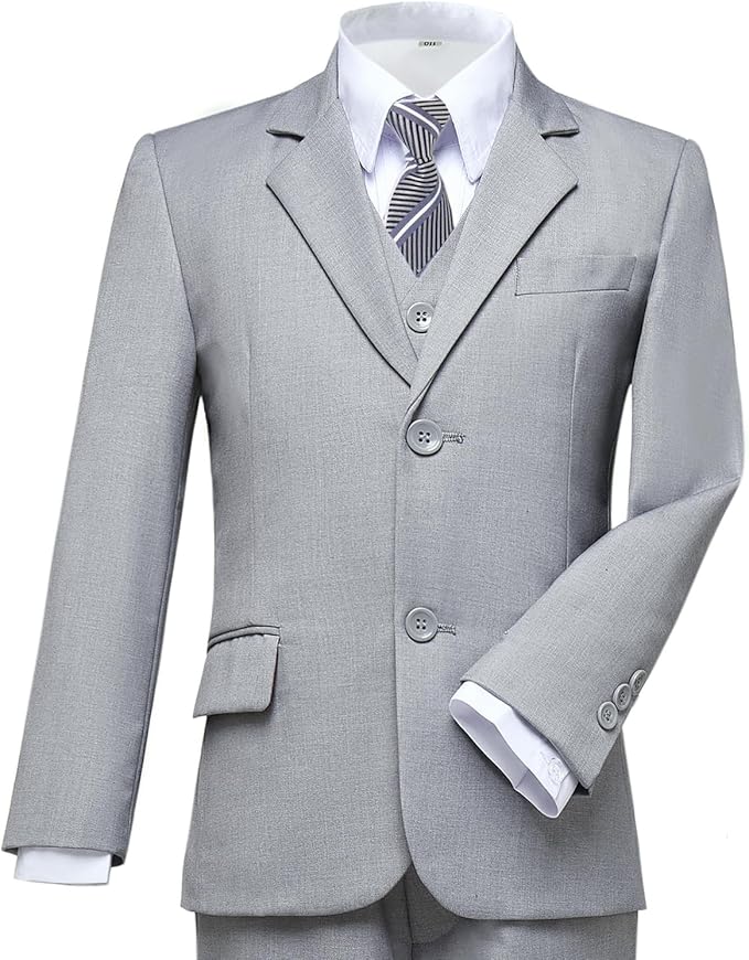 Boys Suit for Kids Tuxedo Suits for Wedding Formal Suit Set Toddler Boy Dress Outfit with Shirt and Tie