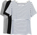 Smallshow Women's Maternity Nursing Tops Short Sleeve Breastfeeding Clothes