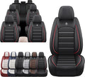 JOJ Car Seat Cover Fit for Toyota Highlander 2001-2025,7 Seat Car Seat Cover,No-Slip Waterproof Breathable Faux Leather Automotive Seat Covers Auto Interior Covers,Full Set,Black Red