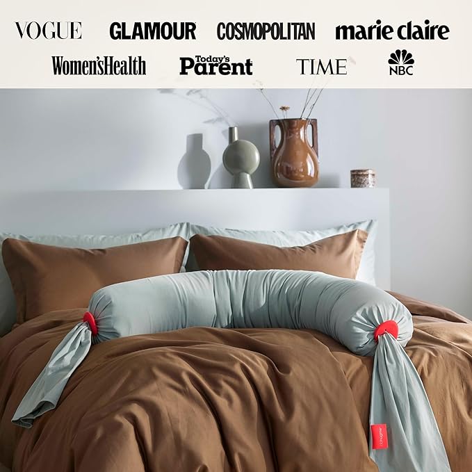 bbhugme Adjustable Pregnancy Pillow – Full Body Support for Side Sleeping - Adjustable Firmness and Shape - Supports Back, Legs, Belly, HIPS for Pregnant Women - Removable Cover - Eucalyptus