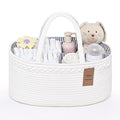 Baby Diaper Caddy Organizer, Cotton Rope Diaper Basket, Changing Table Storage Caddy With Removable Divider, Baby Basket for Nursery, Car, Diapers, Baby Shower Gifts for Newborn