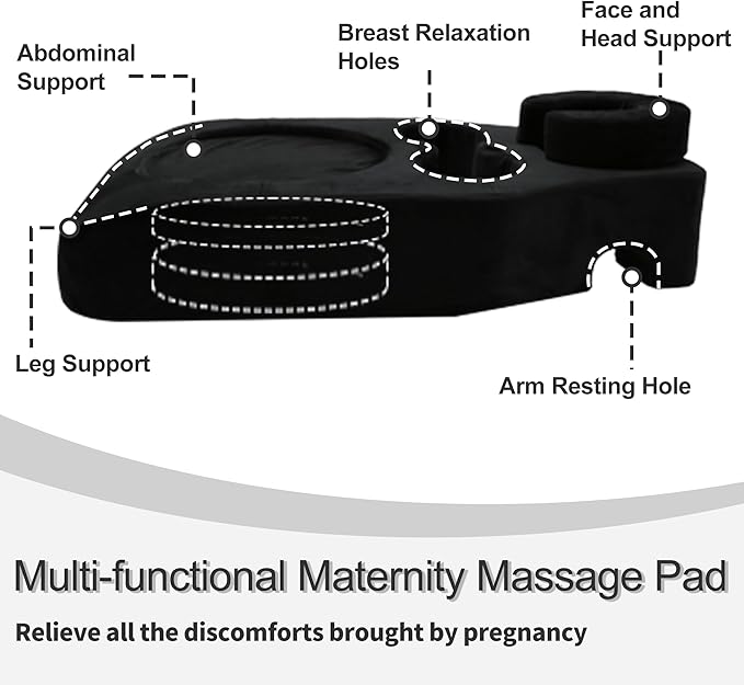 Pregnancy Massage Cushion & Headrest for Bed,Full Body Maternity Pillow with Belly and Breast Support,Prenatal Bolster for Relaxing,Ideal for Prone Massage After Breast Surgery & During Pregnancy