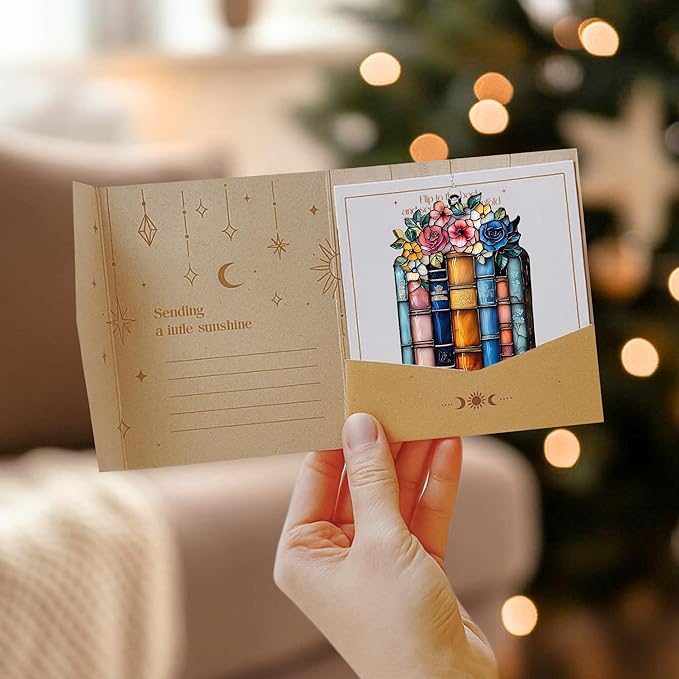 Floral Books Acrylic Suncatcher Stained Glass Effect Window Car Hanging Christmas Ornament Indoor Outdoor Decor Garden Bookish Sun Catcher Gifts for Bookworm Lover for Women Mom Grandma