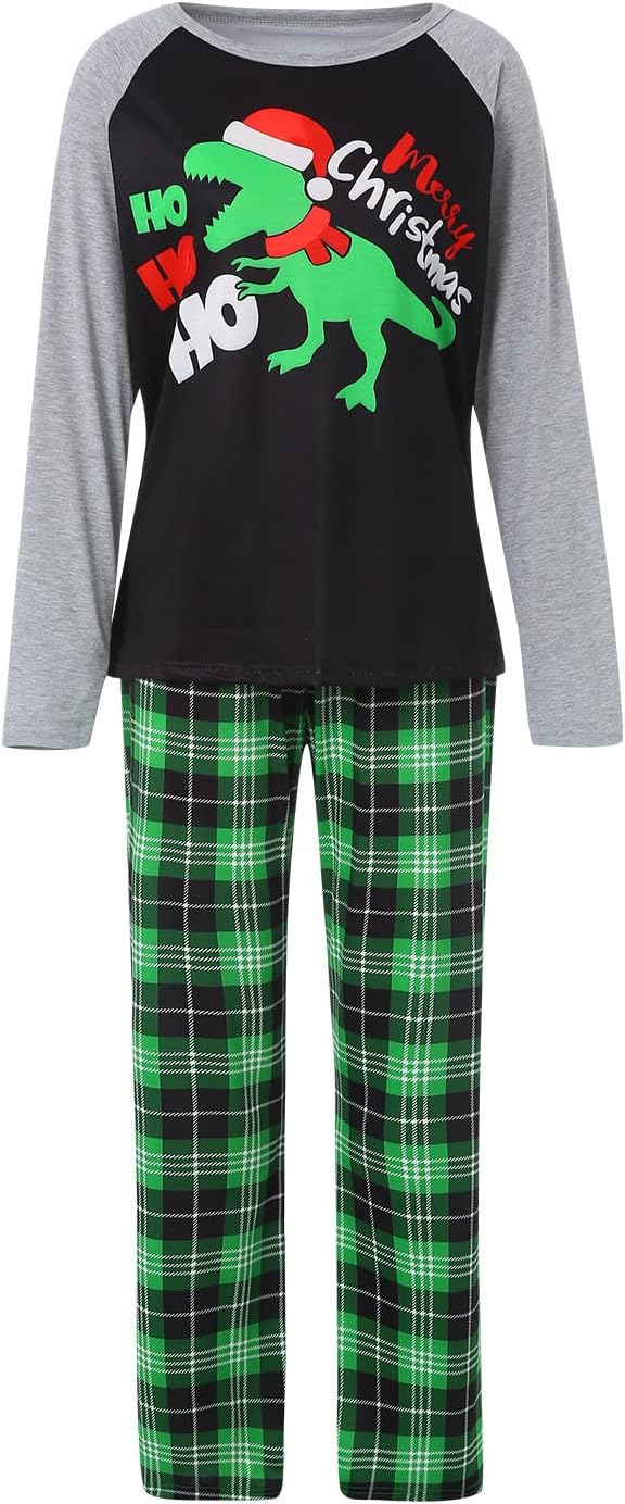 Awoscut Christmas Family Matching Pajamas Christmas Pjs Holiday Nightwear Sleepwear Sets Long Sleeve Pjs