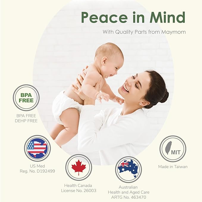 Maymom MyFit 18 mm Small Shields, Compatible with Medela Breast Pump Parts- PersonalFit, Freestyle, Harmony, Maxi, Flex Connector, Connect to Widemouth/Narrow Connector, 2pcs