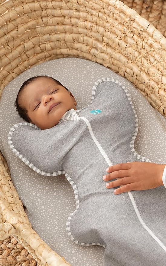 Love to Dream Swaddle UP, Gray, Newborn, 5-8.5 lbs., Dramatically Better Sleep, Allow Baby to Sleep in Their Preferred arms up Position for self-Soothing, snug fit Calms Startle Reflex