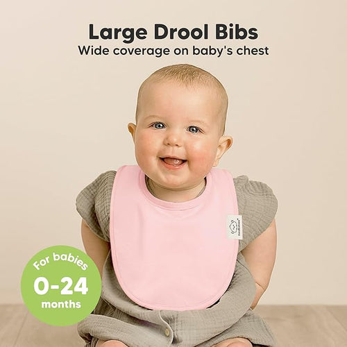 8-Pack Organic Baby Bibs for Boys, Girls - Soft Cotton Drooling and Teething Bibs for Baby Girl & Boy, Extra Absorbent, Easy To Clean & Put On for Toddler, Newborn, Infant 0-24 Months (Embrace)