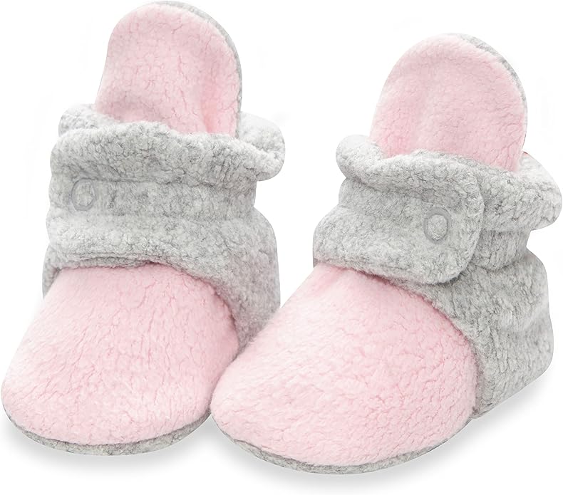 Zutano Unisex Fleece Baby Booties, Two Snap Closure, Newborn to 24 Months