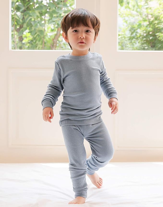 VAENAIT BABY 6M-12Y Infant Kids Toddler Junior Girls Soft Comfy Modal Tencel Shirring Sleepwear Pajamas 2pcs Set