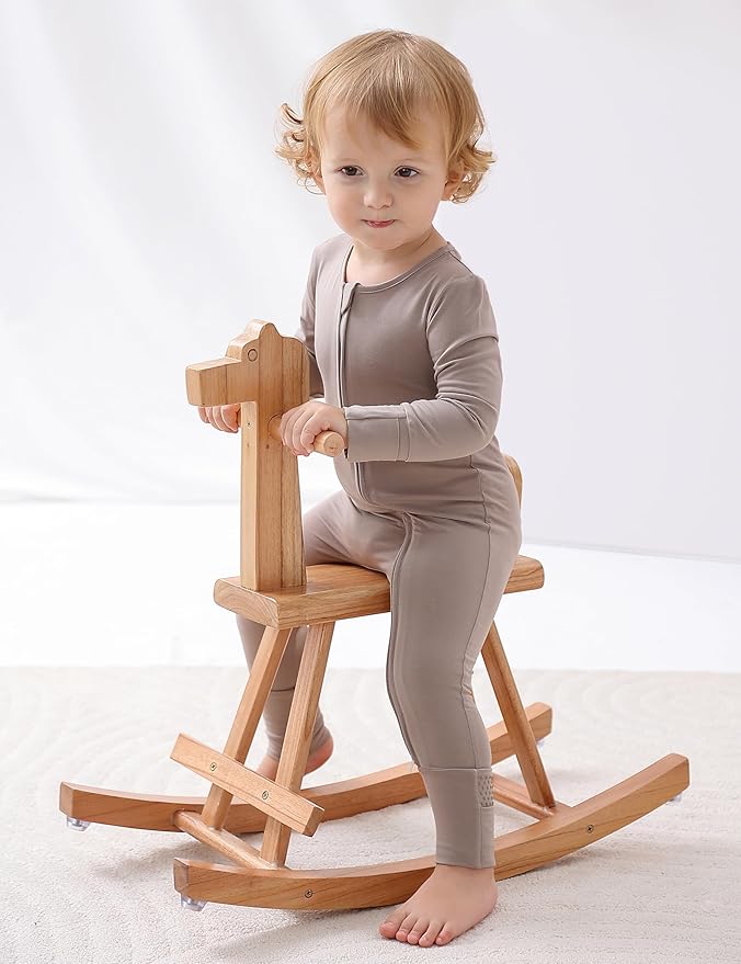 JunNeng Viscose from Bamboo Sleeper with Mittens, 2 Way Zipper Baby Boy Pajamas, Non Slip Sleep'N Play Romper