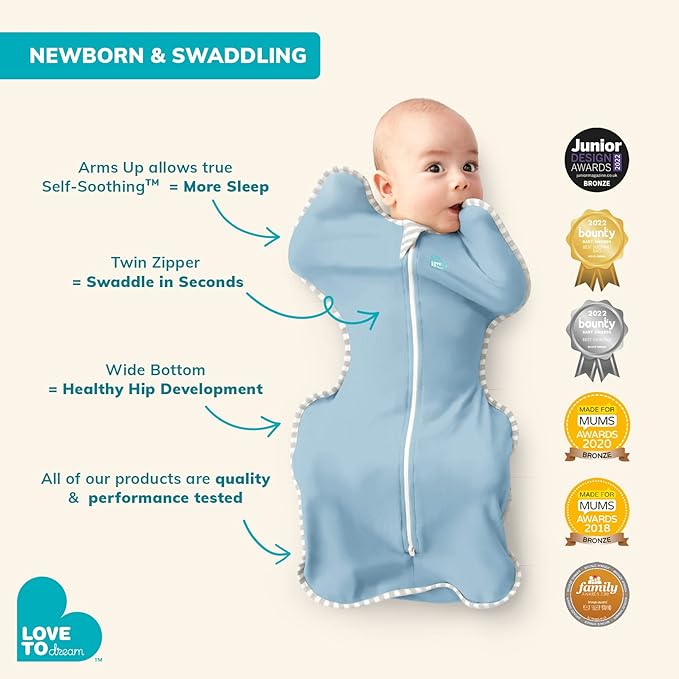 Love to Dream Swaddle UP, Baby Sleep Sack, Self-Soothing Swaddles for Newborns, Improves Sleep, Snug Fit Helps Calm Startle Reflex, New Born Essentials for Baby, 1.0 TOG, 5-8.5 lbs, Pink