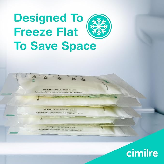 Cimilre S7 Dual Pro Rechargeable Breast Pump & Breast Milk Storage Bags Bundle – Hospital Strength Double Electric Pump with 120 Leak-Proof 7oz Bags